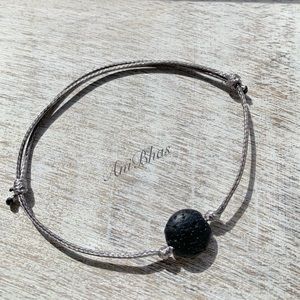 Lava Stone Unisex Cord Bracelet